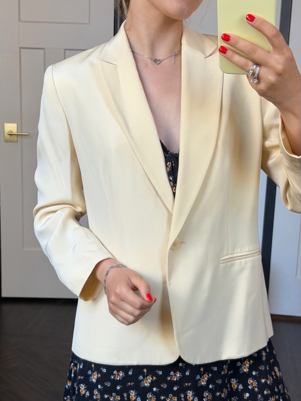 Charter Club Cream Single-Button Blazer Pure Silk